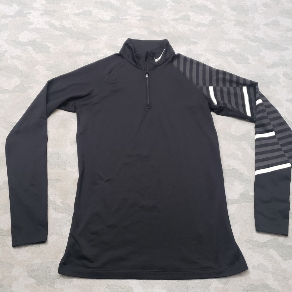 Nike Pro Combat Compression Shirt Womens Large Black Dri-Fit Long Sleeve - Picture 1 of 11